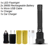 50000 Lumens most powerful LED flashlight with rechargeable battery