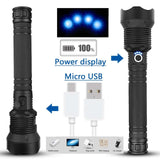 50000 Lumens most powerful LED flashlight with rechargeable battery