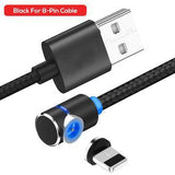 LED Magnetic Charging Cable Angle 90 Degree L Shape Nylon Braided