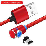 LED Magnetic Charging Cable Angle 90 Degree L Shape Nylon Braided