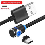 LED Magnetic Charging Cable Angle 90 Degree L Shape Nylon Braided