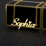 Custom cursive nameplate necklace