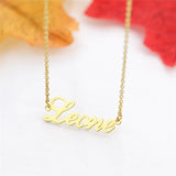 Custom cursive nameplate necklace