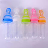 New Infant Silica Gel Feeding Bottle With Spoon Food Supplement Rice Cereal Bottle X16