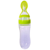 New Infant Silica Gel Feeding Bottle With Spoon Food Supplement Rice Cereal Bottle X16