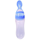 New Infant Silica Gel Feeding Bottle With Spoon Food Supplement Rice Cereal Bottle X16