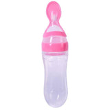 New Infant Silica Gel Feeding Bottle With Spoon Food Supplement Rice Cereal Bottle X16