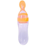 New Infant Silica Gel Feeding Bottle With Spoon Food Supplement Rice Cereal Bottle X16