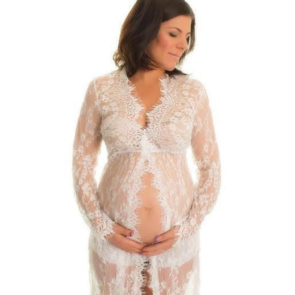 Clothes for Pregnant Women Lace Fashion Long Sleeve Sexy Dress women Pregnant clothes