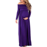 long maternity dresses Cowl Neck Pregnants Sexy Photography Props Off Shoulders Nursing Dress