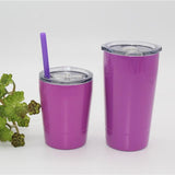 New Style Kids Tumbler Free Cups 8 oz with Spill Proof Slip Lids & with Plastic Straws
