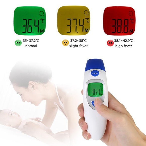 Anself LCD Digital Infrared Dual Mode Forehead and Ear Thermometer with Alarm Function