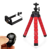 Flexible Octopus Mini Tripod With Bluetooth Remote Shutter For Phone and Camera