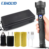 50000 Lumens most powerful LED flashlight with rechargeable battery